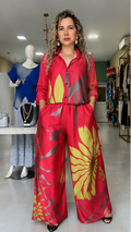 Floral Print Wide Leg Pant Set