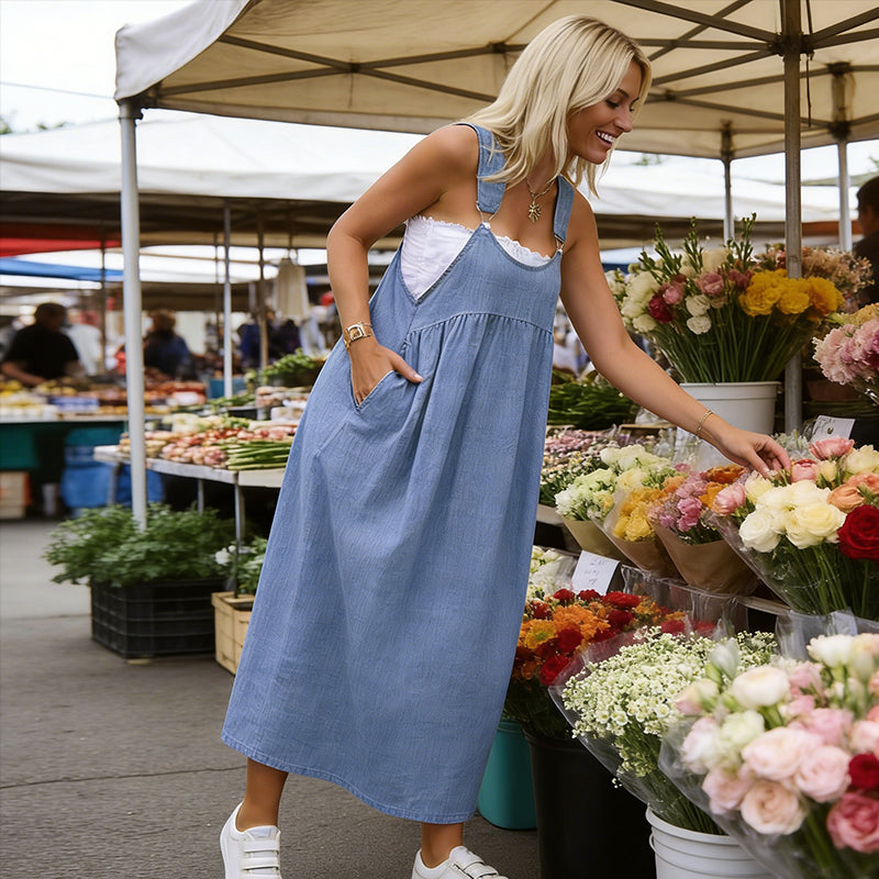 Women's Casual Loose Overall Dress