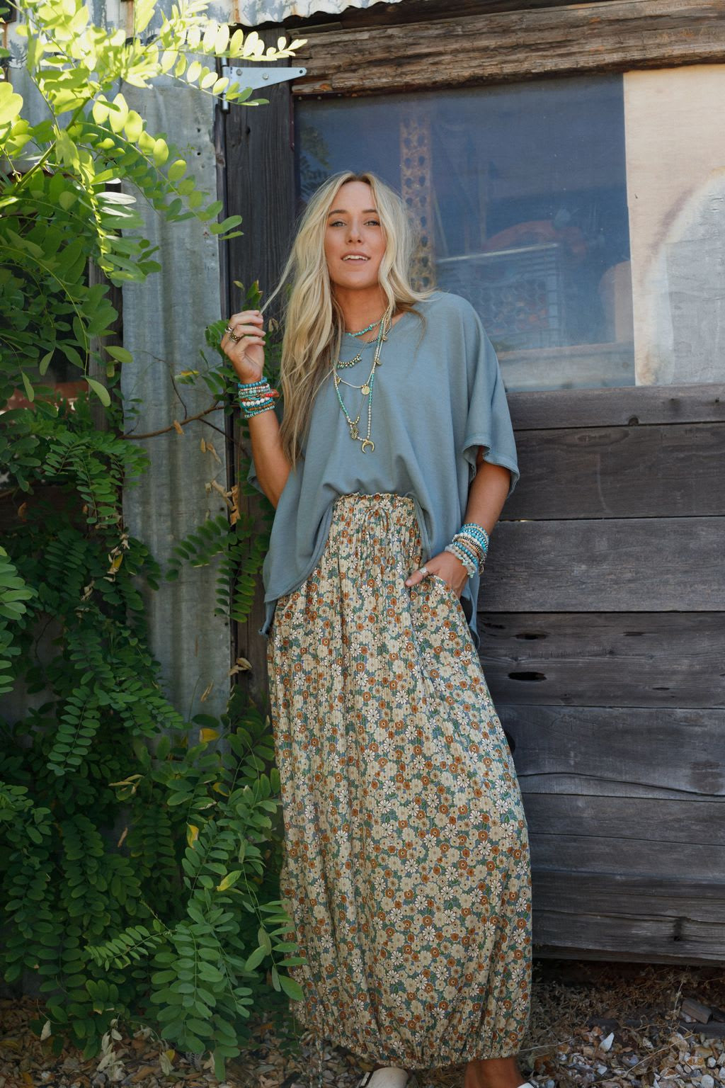 Boho Floral Two-Piece Mini Skirt Set