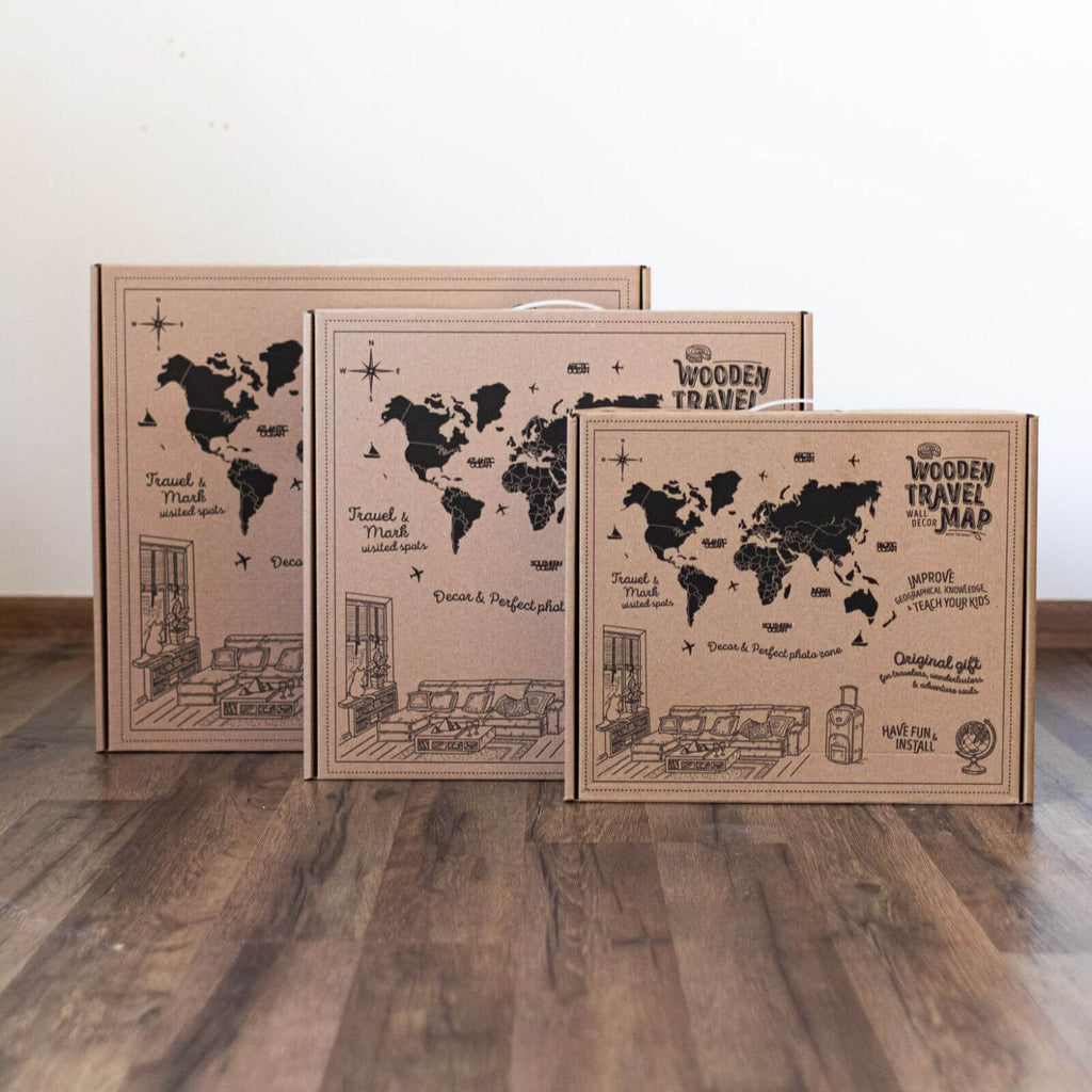 3D LUMINOUS LED Wooden World Map 2.0 Nordik