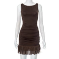 Women's Sleeveless Pleated Lace Dress