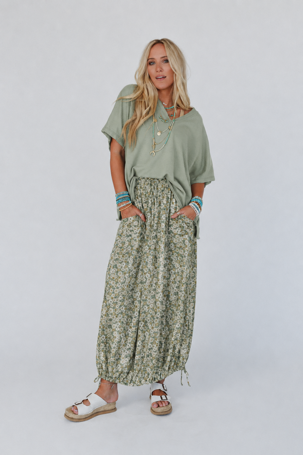 Boho Floral Two-Piece Mini Skirt Set