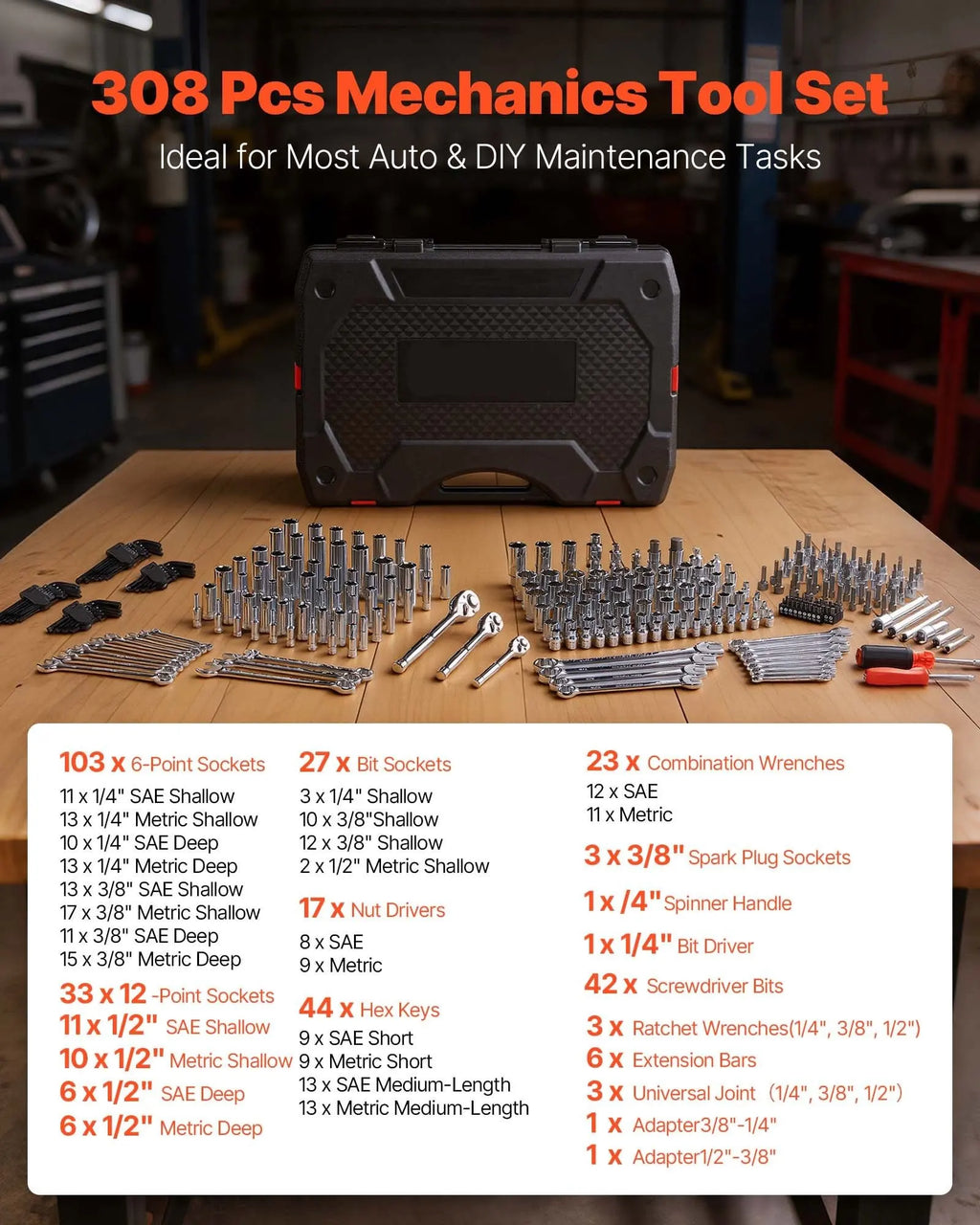 308-Piece Professional Mechanic Tool Set