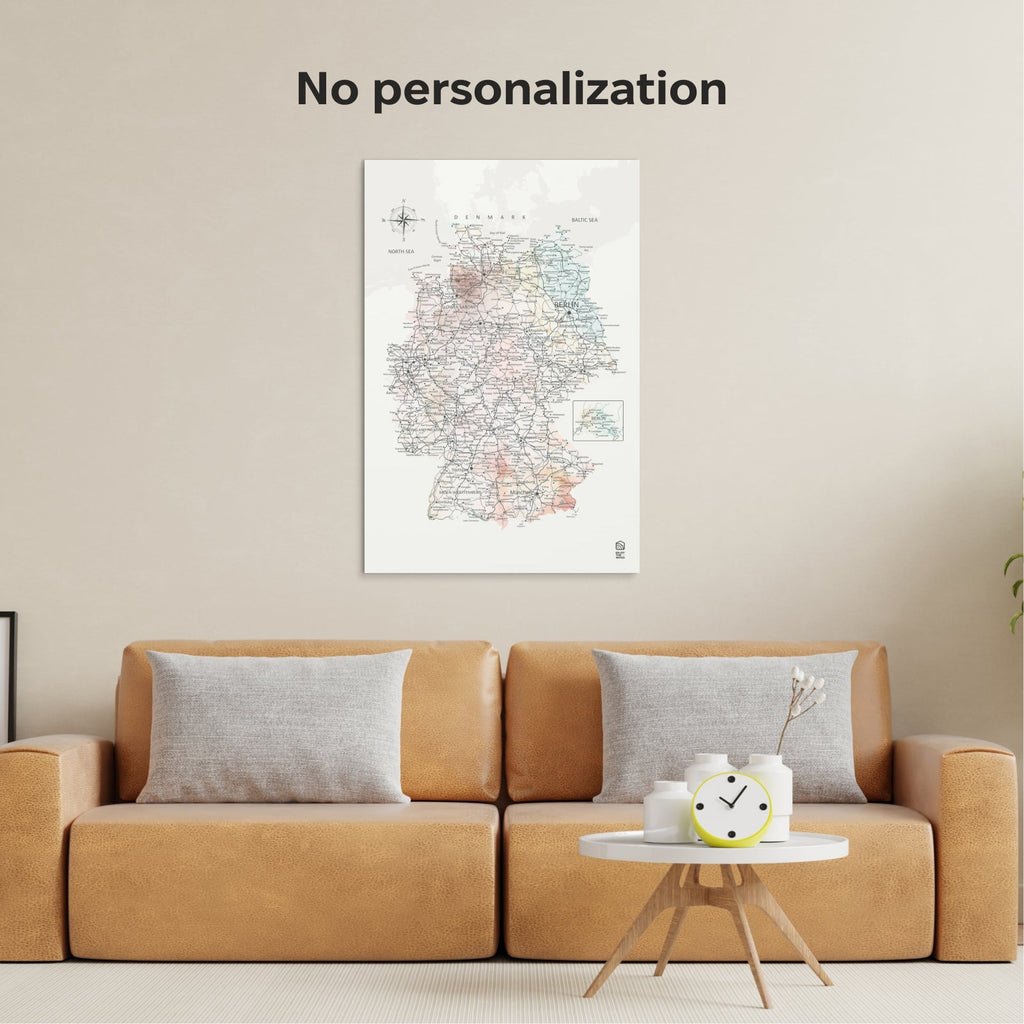 Wooden Canvas Germany Map - Colorful