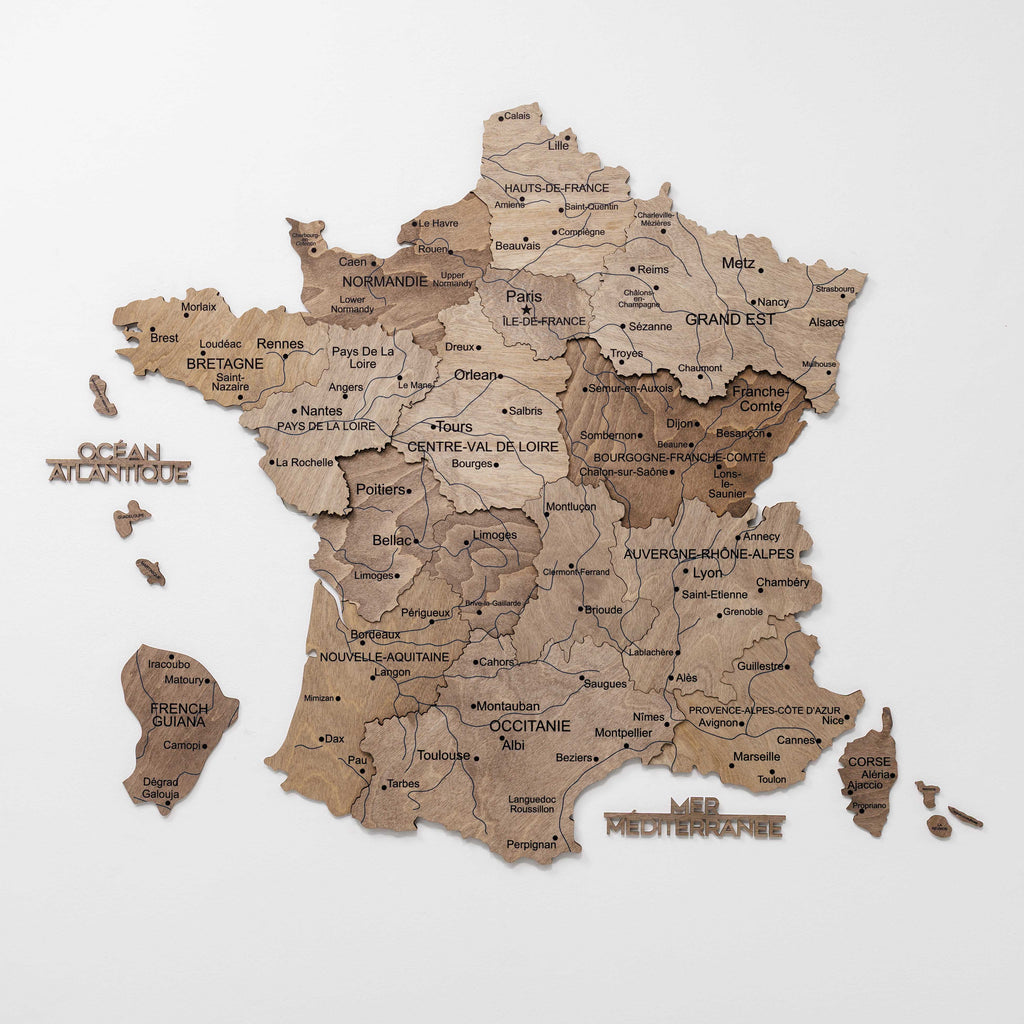 Wooden Map of France - Terra