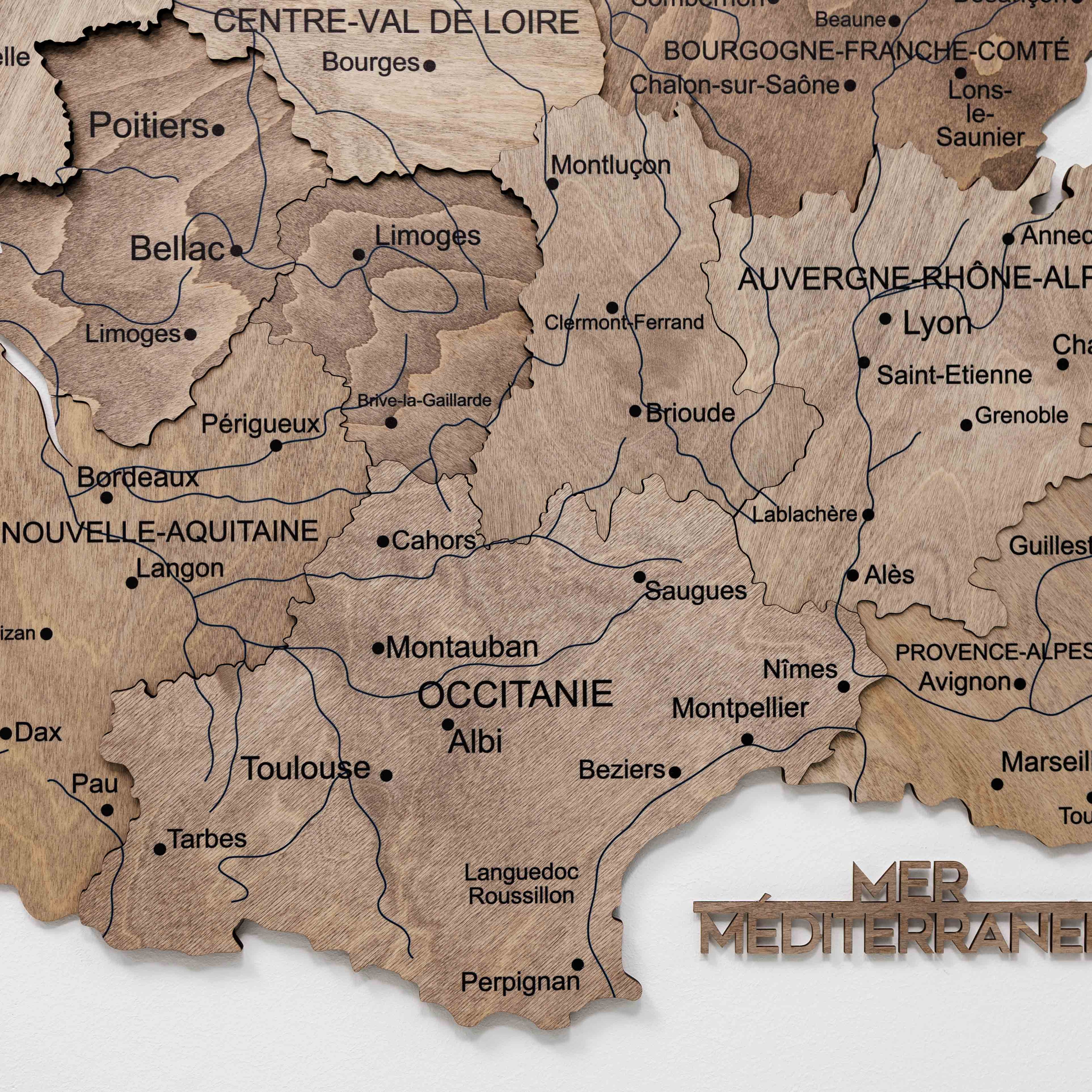 Wooden Map of France - Terra