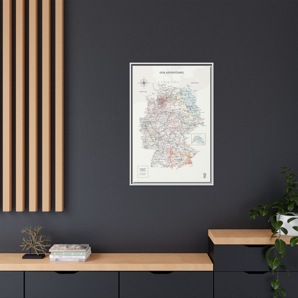 Wooden Canvas Germany Map - Colorful