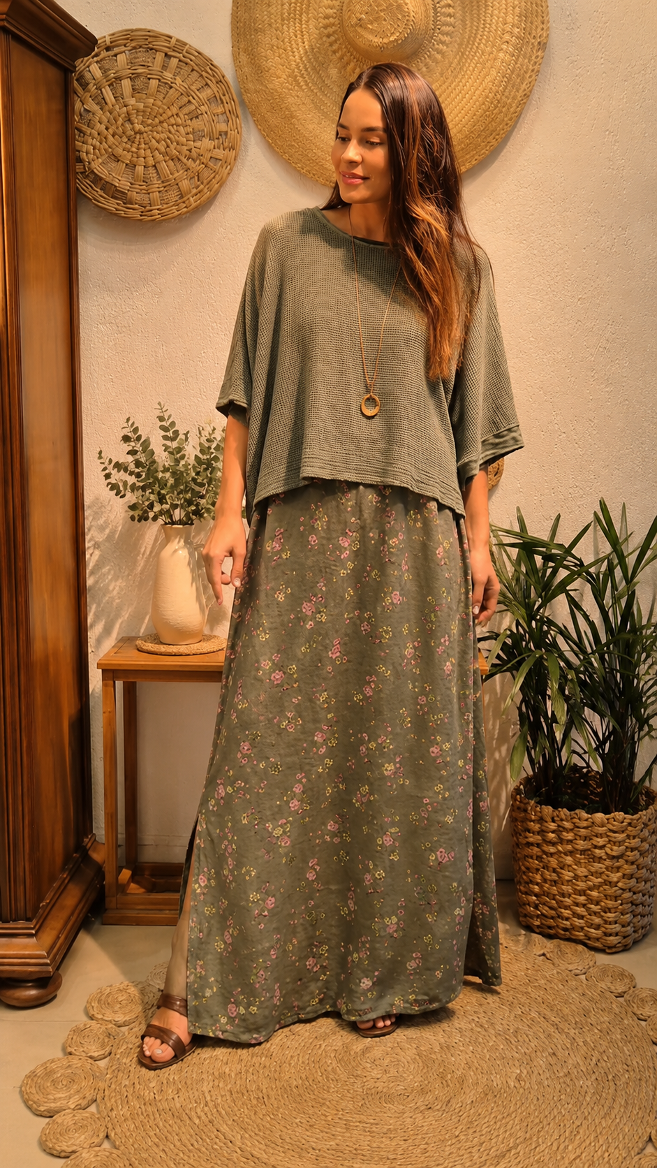 Boho Layered Maxi Dress Set