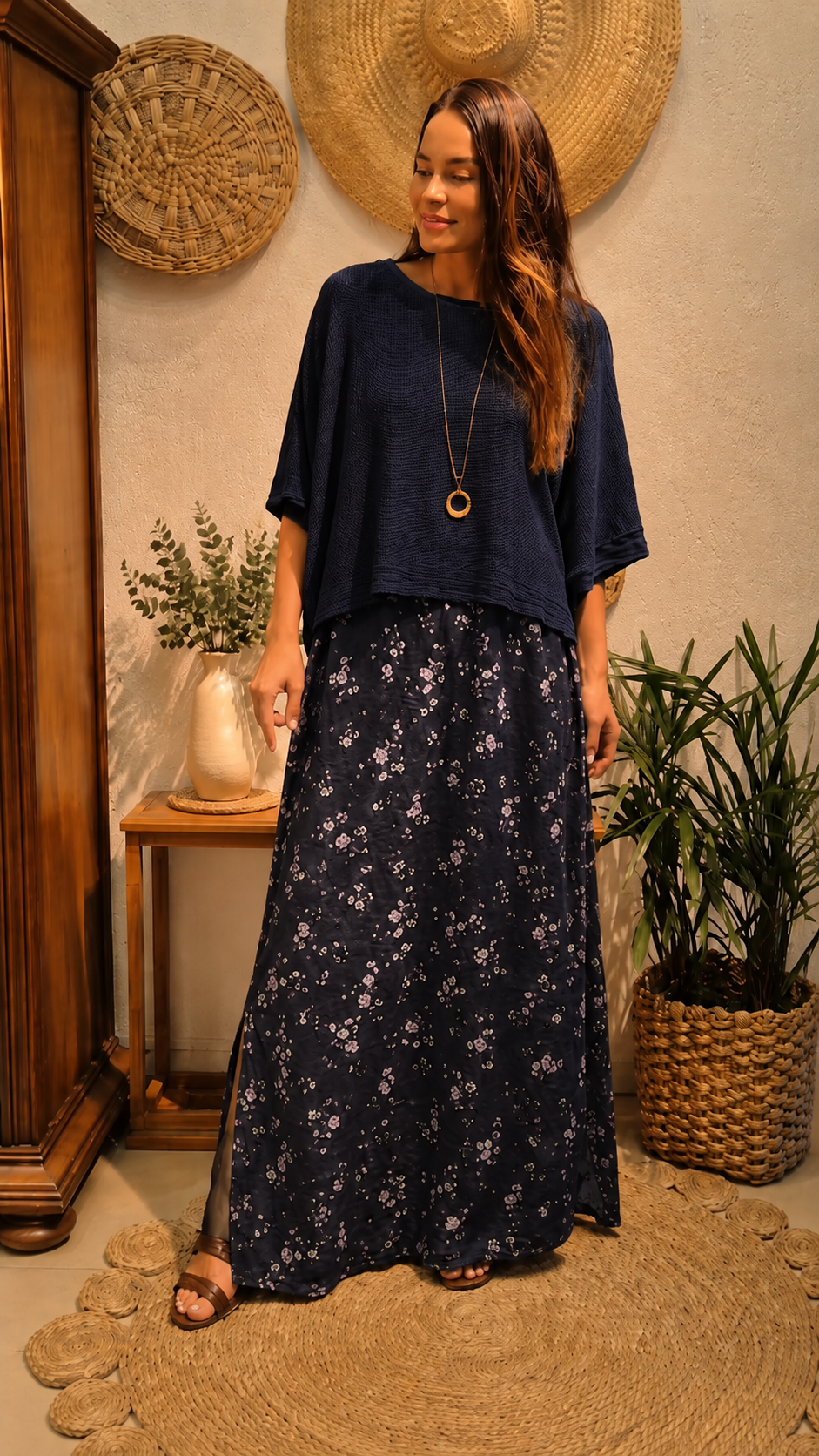 Boho Layered Maxi Dress Set