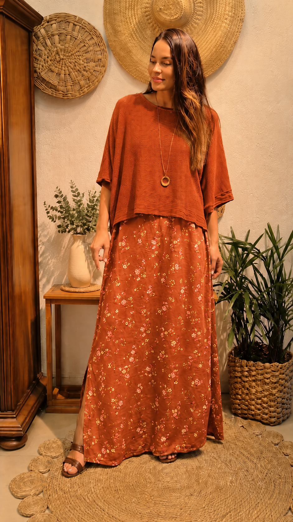 Boho Layered Maxi Dress Set