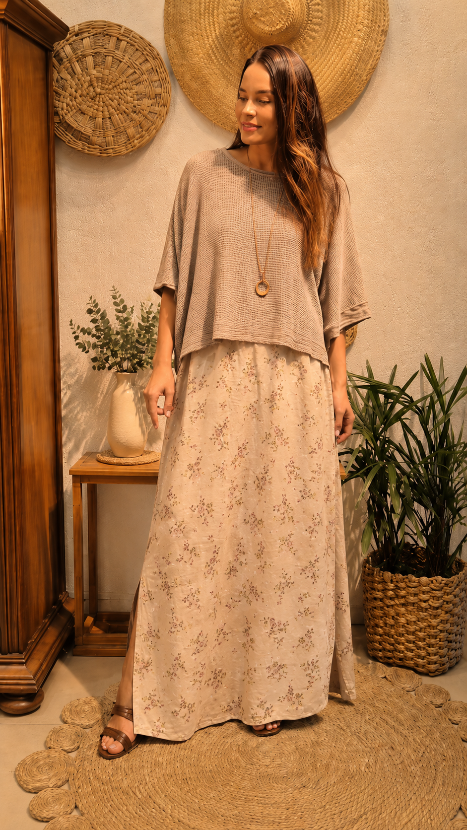 Boho Layered Maxi Dress Set