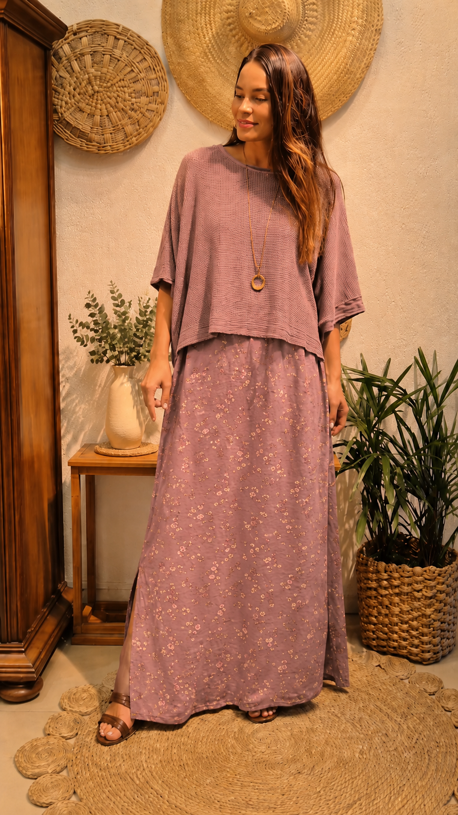 Boho Layered Maxi Dress Set