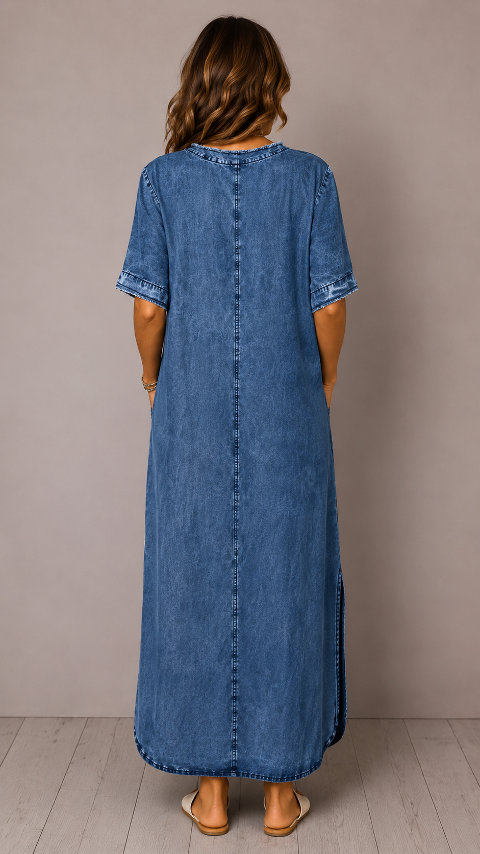 Daisy Washed Denim Maxi Dress