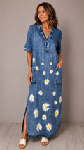 Daisy Washed Denim Maxi Dress