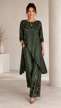 Leopard Satin Two-Piece Lounge Set