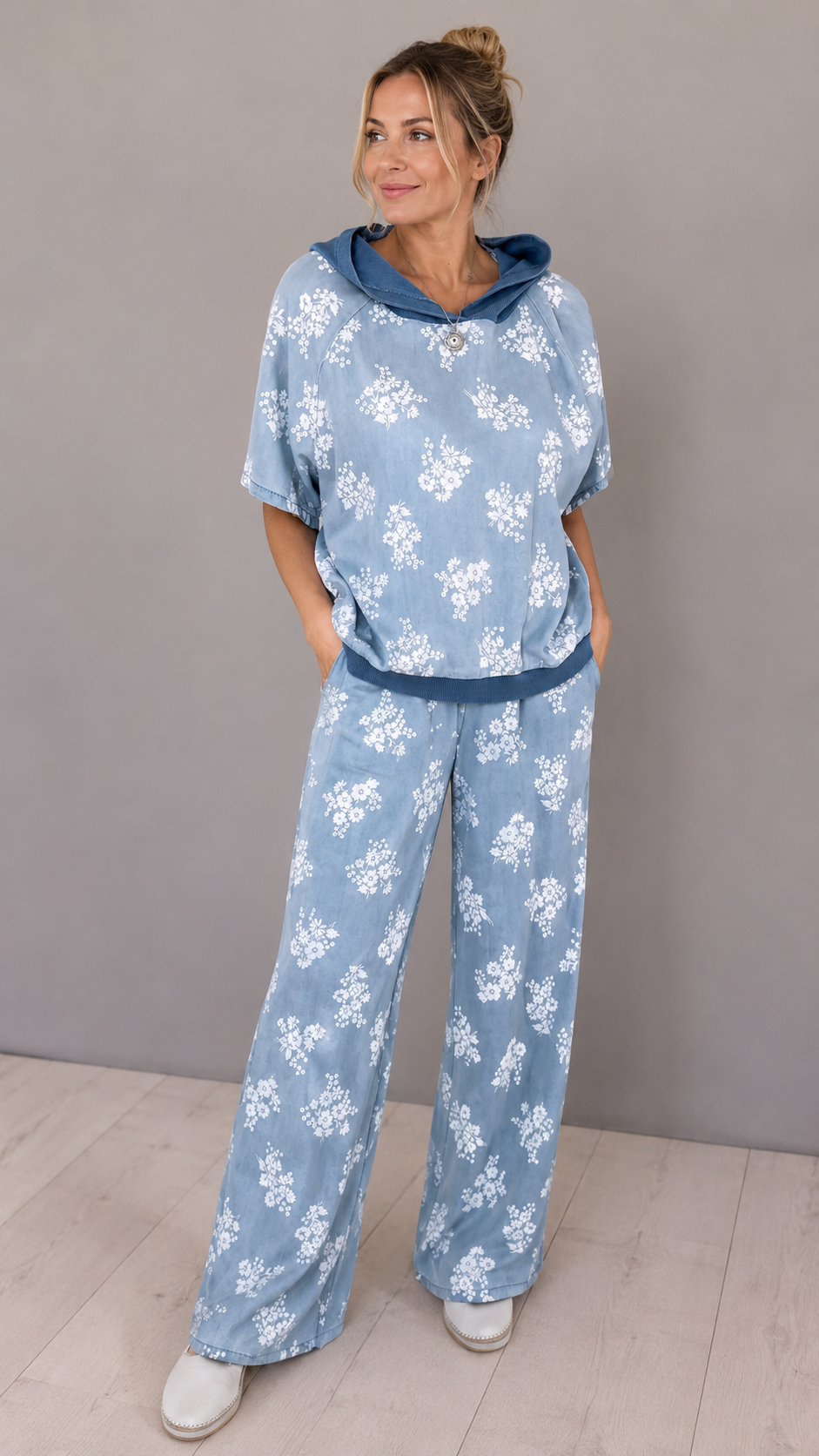 Casual Floral Hoodie Lounge Set