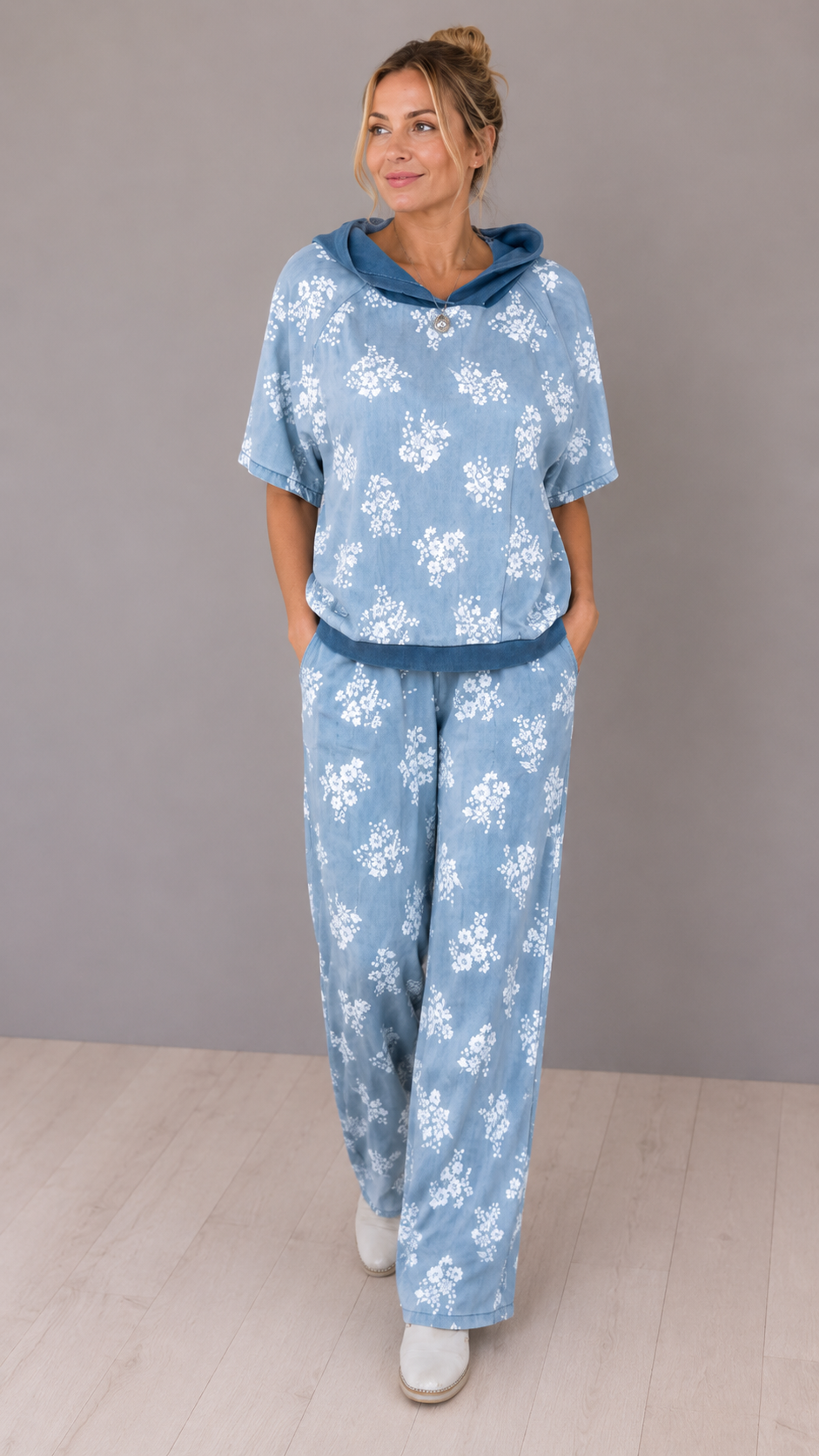 Casual Floral Hoodie Lounge Set