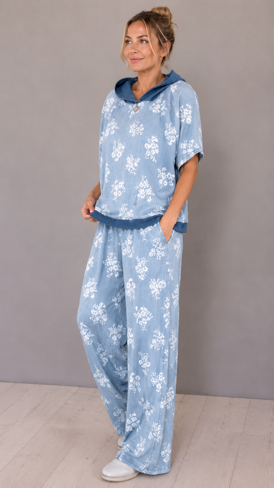 Casual Floral Hoodie Lounge Set