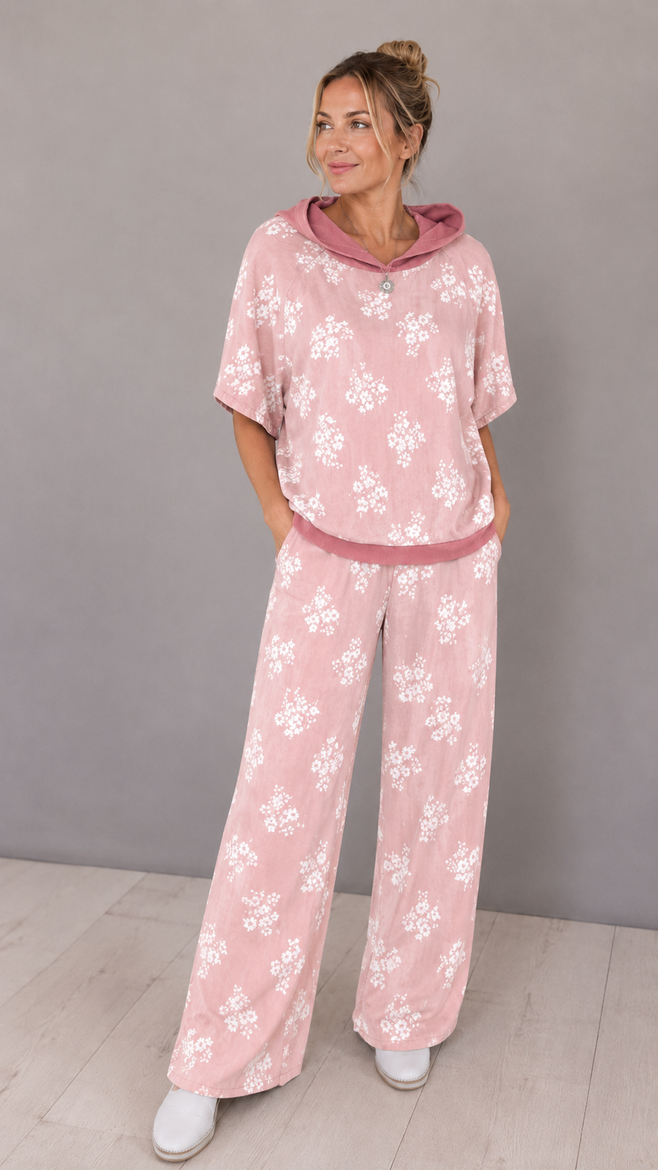 Casual Floral Hoodie Lounge Set