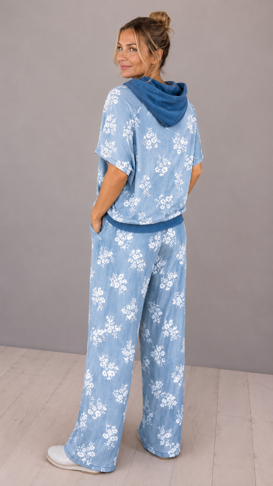 Casual Floral Hoodie Lounge Set