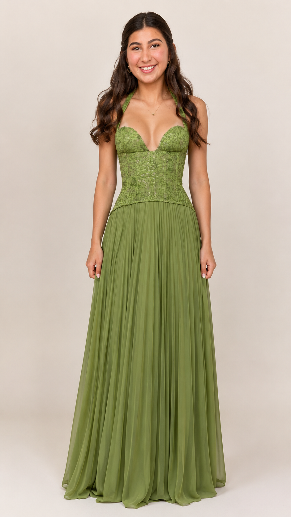 Lace Halter Maxi Dress