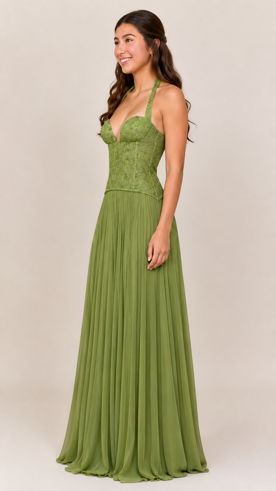 Lace Halter Maxi Dress