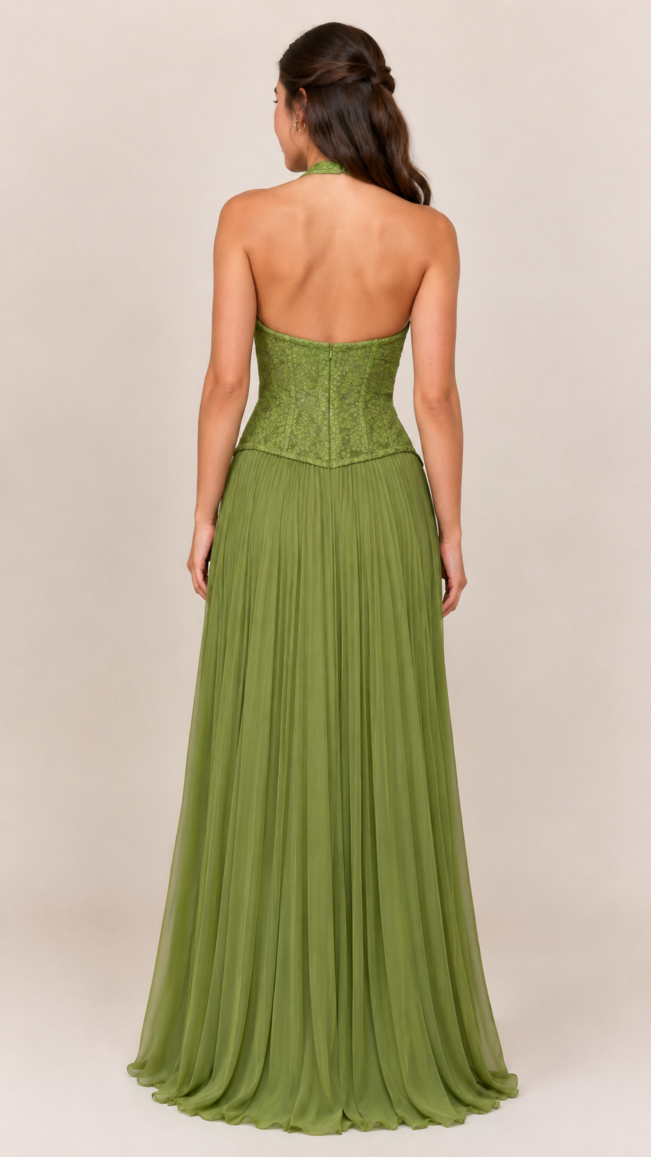 Lace Halter Maxi Dress