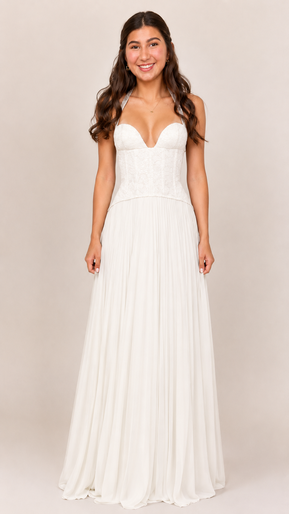 Lace Halter Maxi Dress
