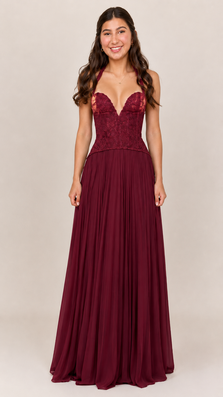 Lace Halter Maxi Dress