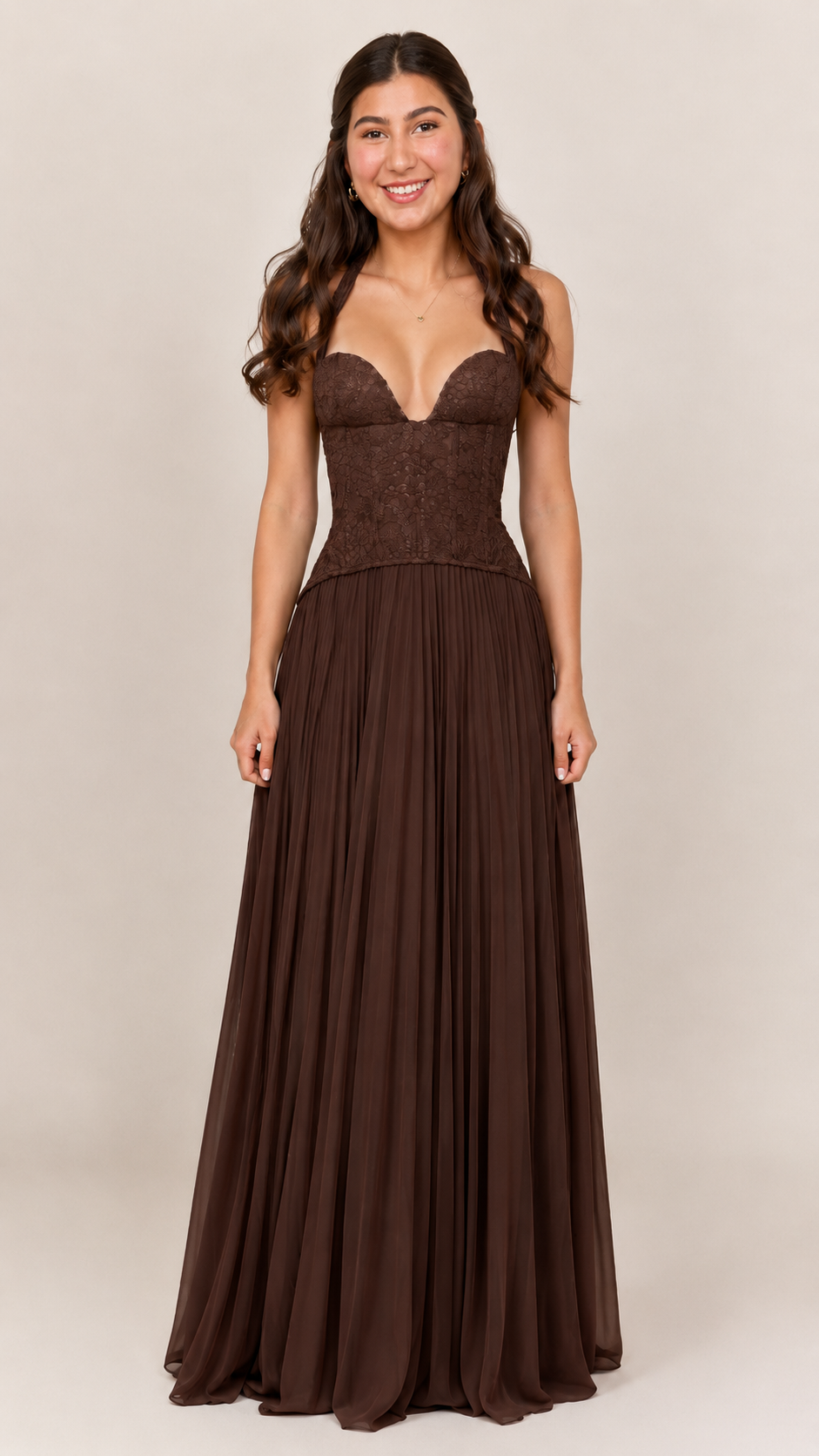 Lace Halter Maxi Dress