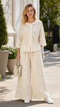 Amelia Lace Two-Piece Wide Leg Pants Set