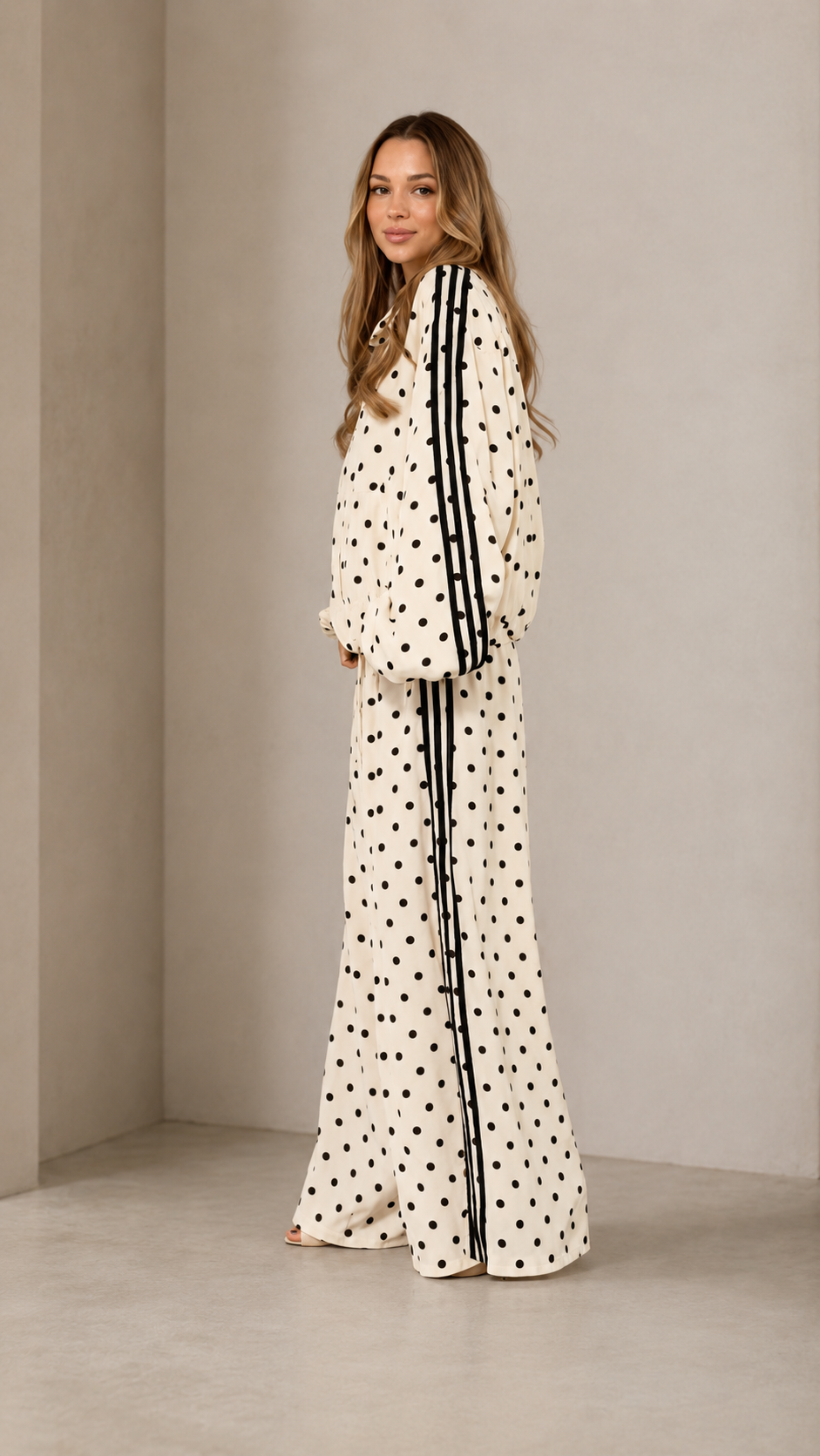 Charlotte Polka Dot Two-Piece Lounge Set