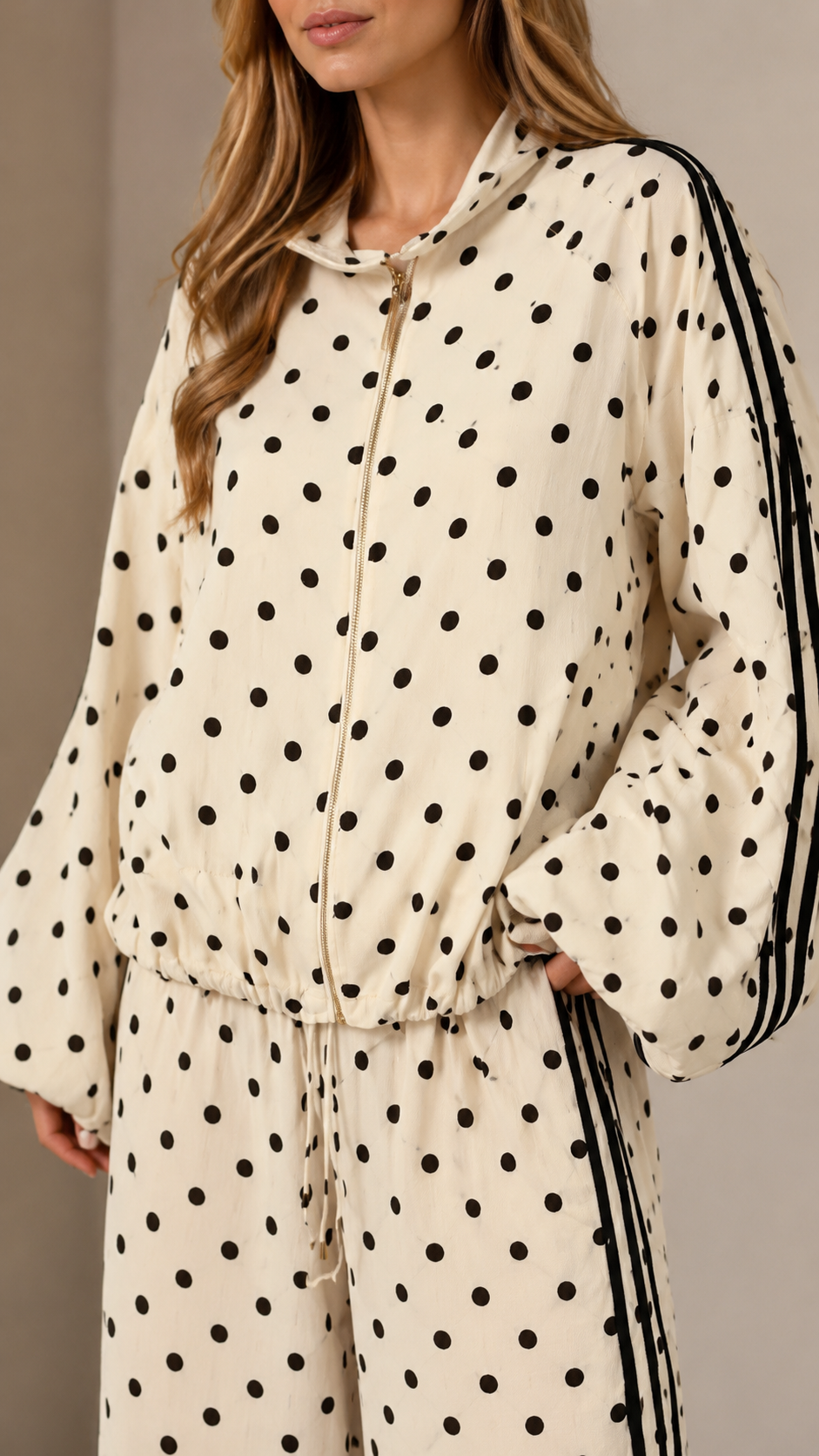 Charlotte Polka Dot Two-Piece Lounge Set