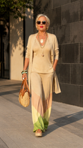 Marielle Three-Piece Cardigan & Wide Leg Pants Set