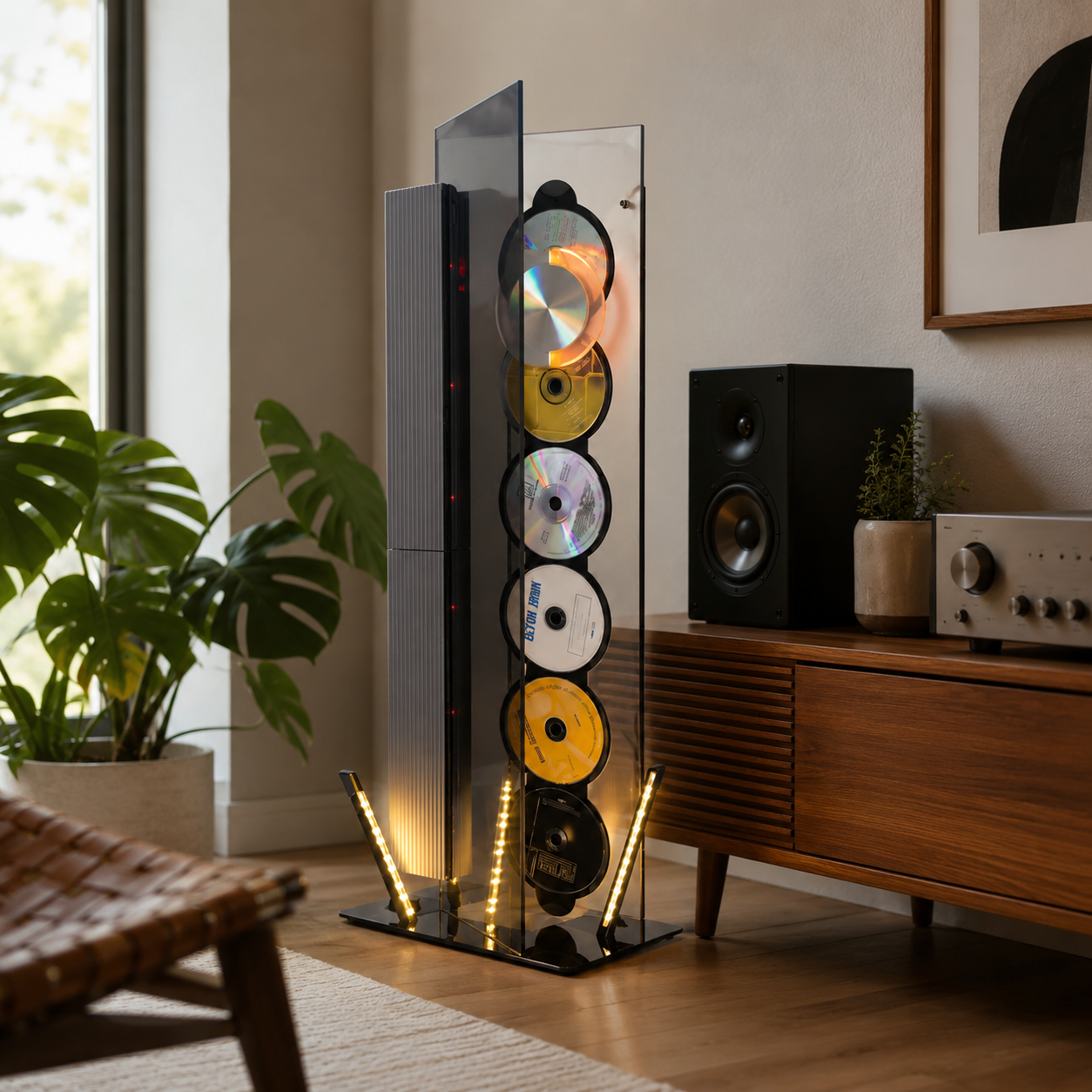 Vertical CD Display Music System