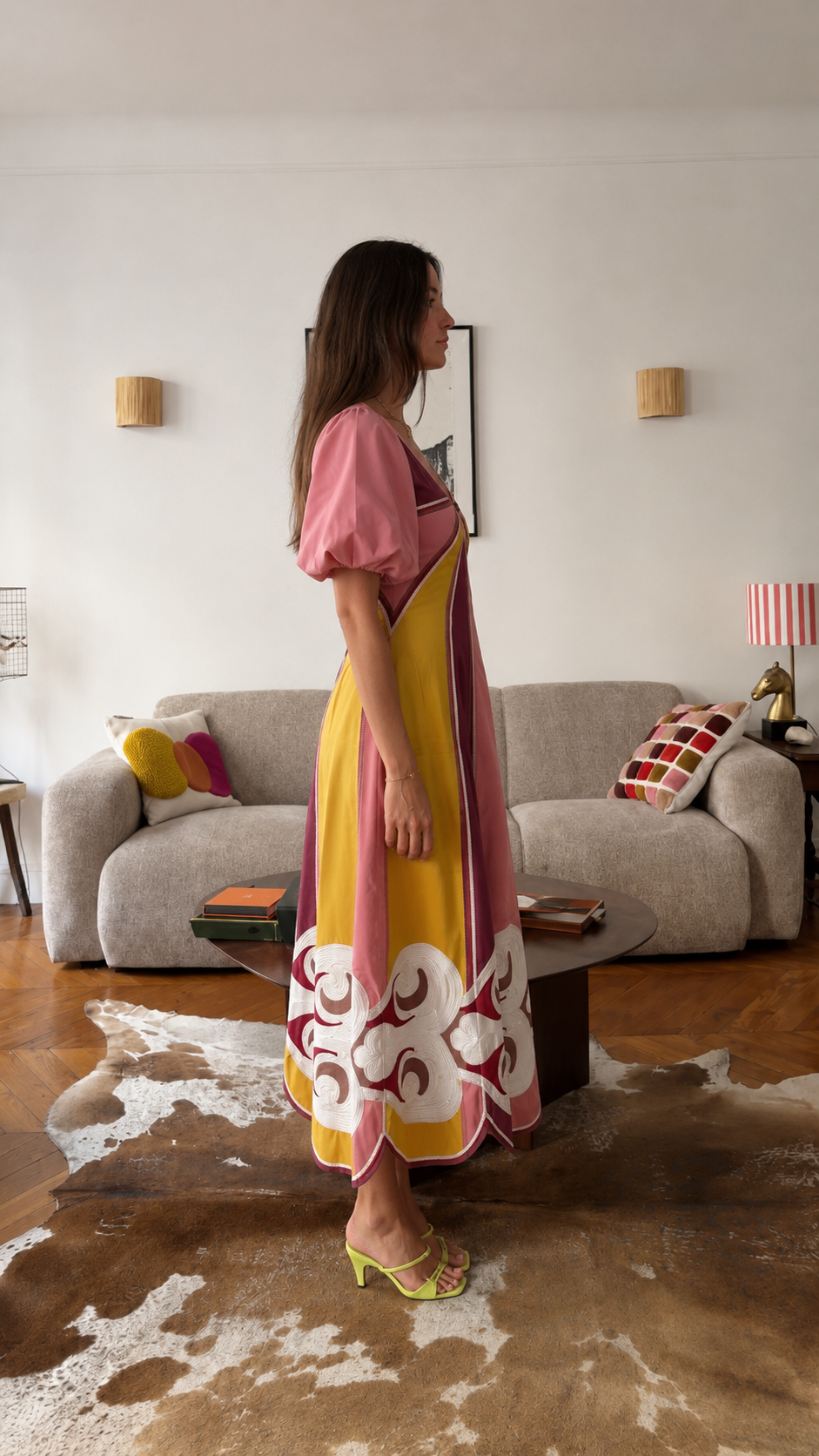 Vintage Panel Midi Dress