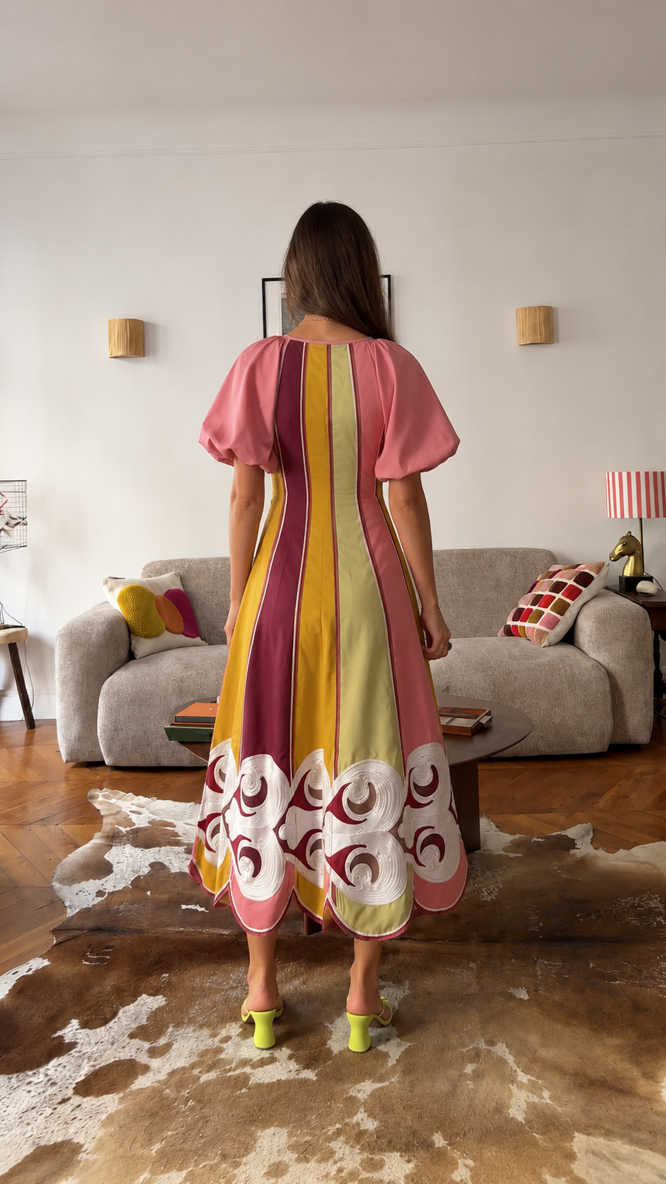 Vintage Panel Midi Dress