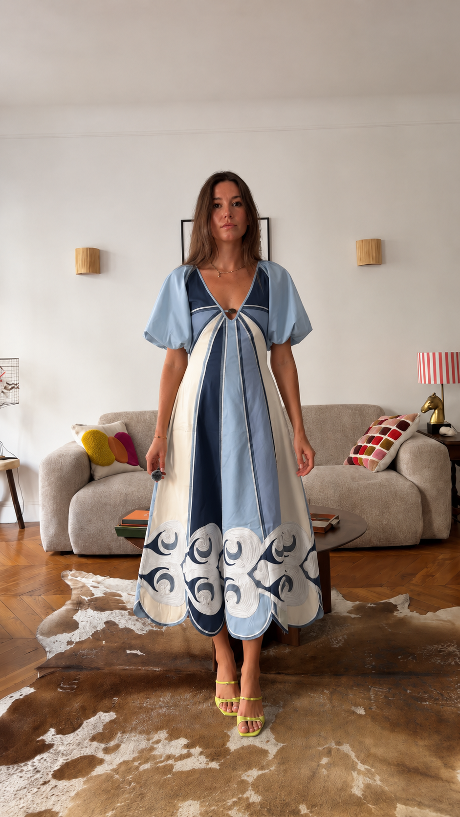 Vintage Panel Midi Dress