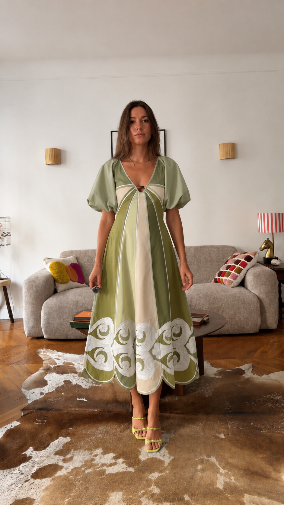 Vintage Panel Midi Dress