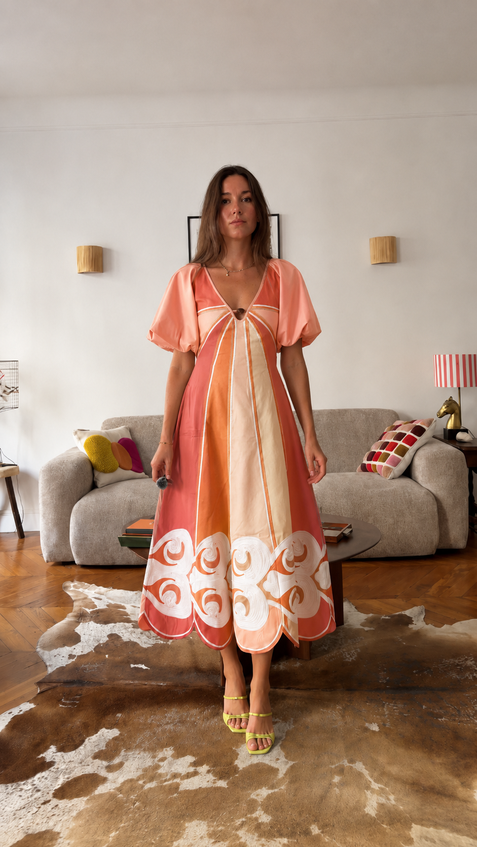 Vintage Panel Midi Dress