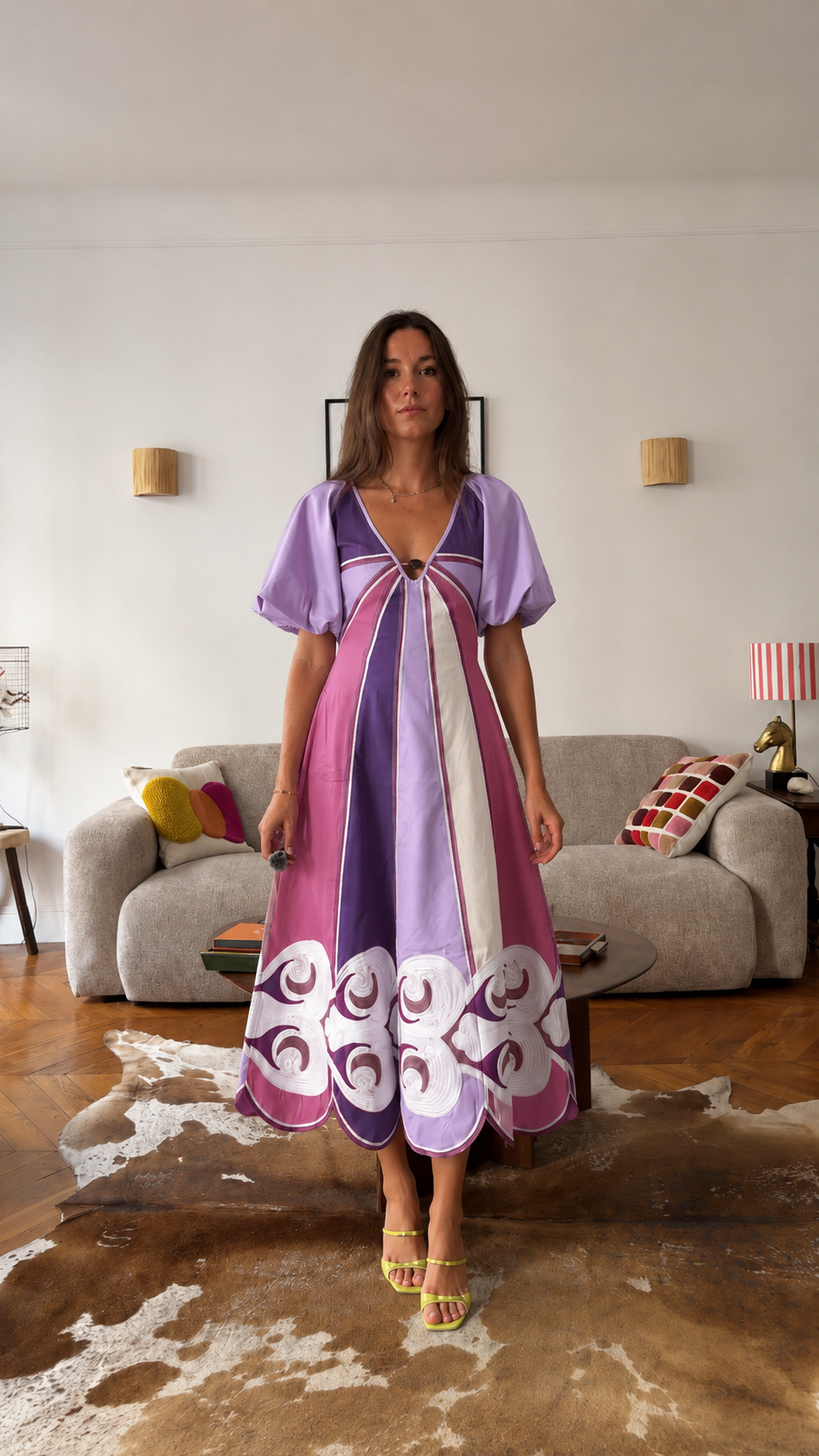 Vintage Panel Midi Dress