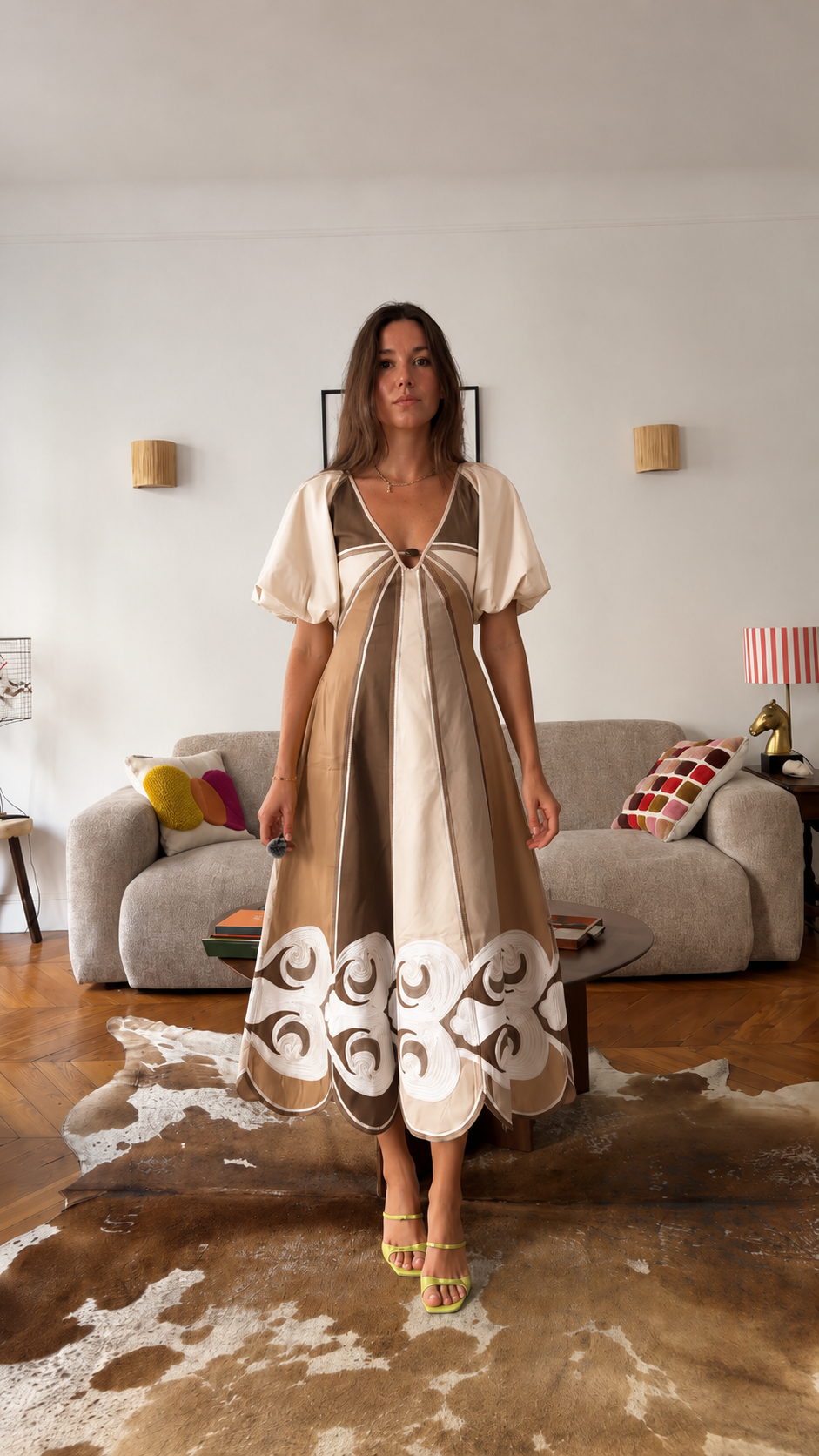 Vintage Panel Midi Dress