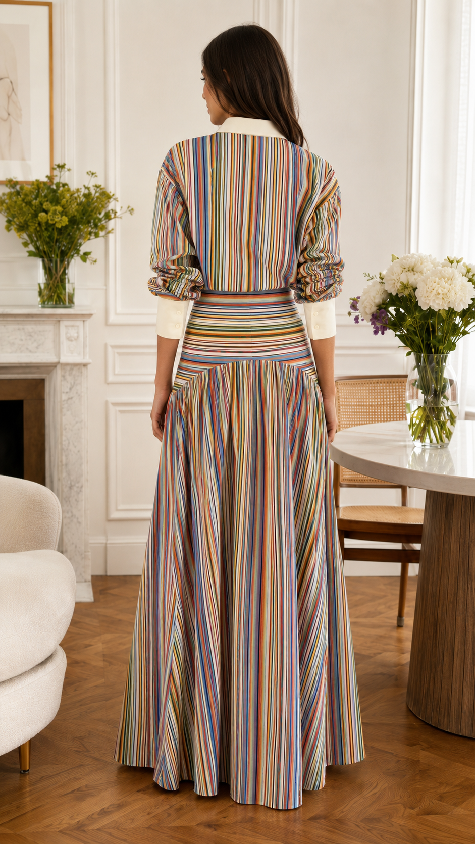 Striped Maxi Shirt Dress