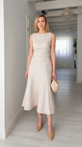 Sleeveless A-Line Midi Dress
