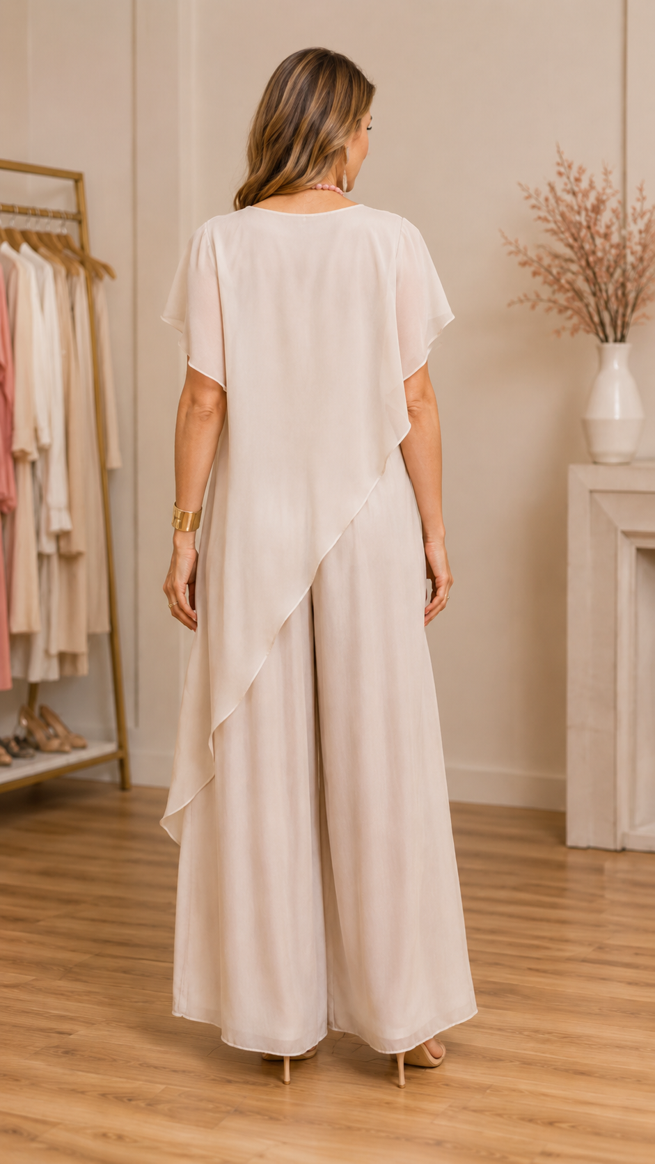 Chiffon Overlay Pant Set