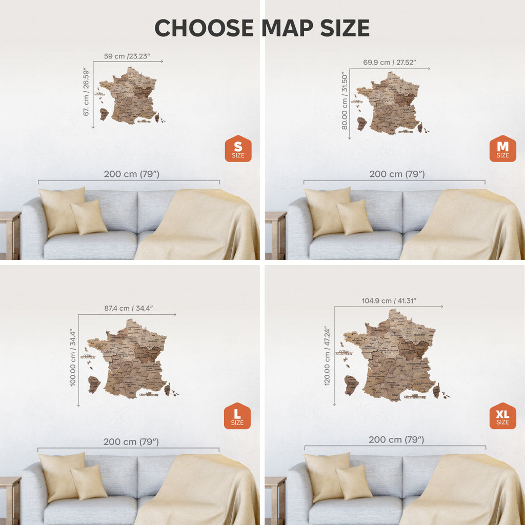 Wooden Map of France - Terra