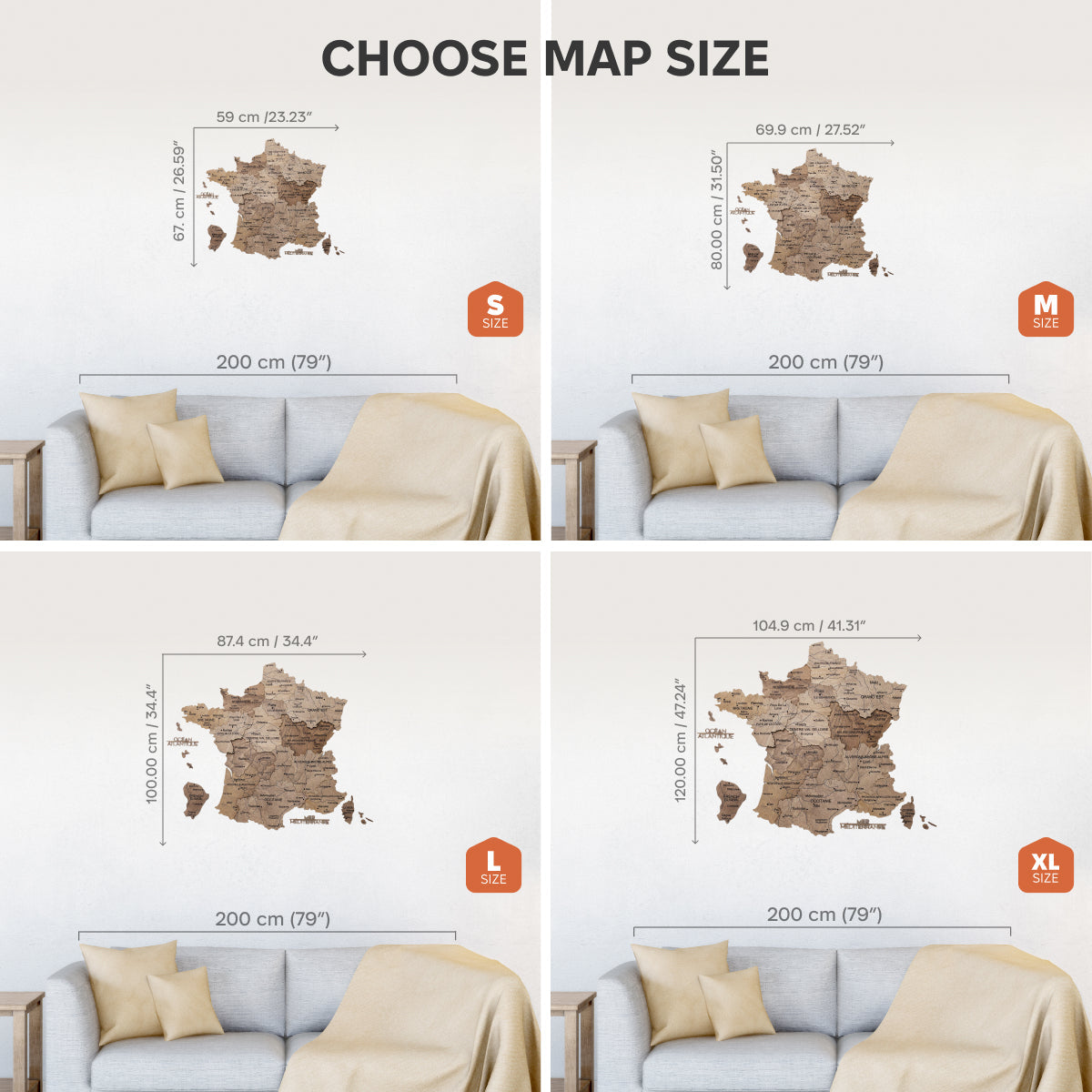 Wooden Map of France - Terra