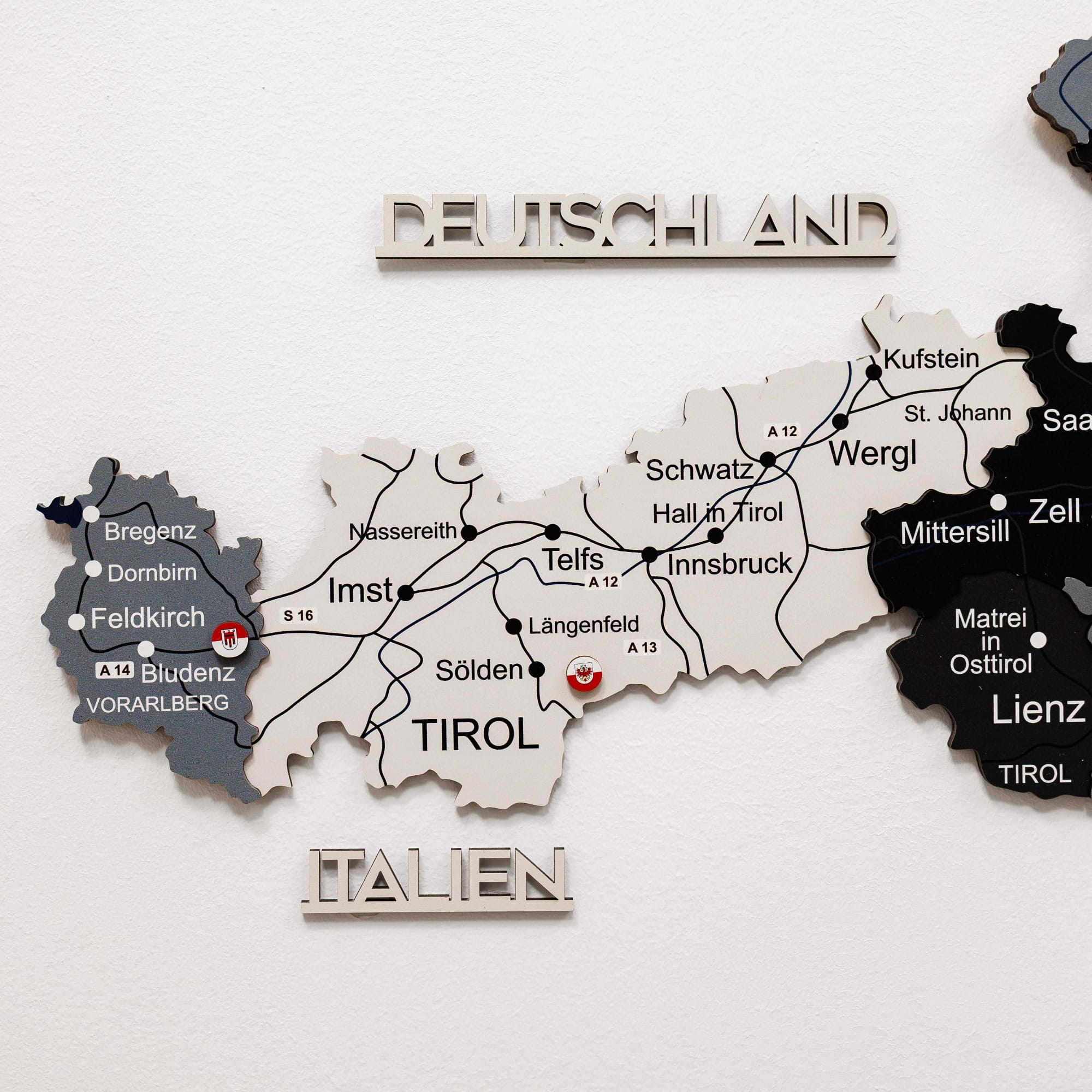 3D Wooden Map of Austria - Nordik