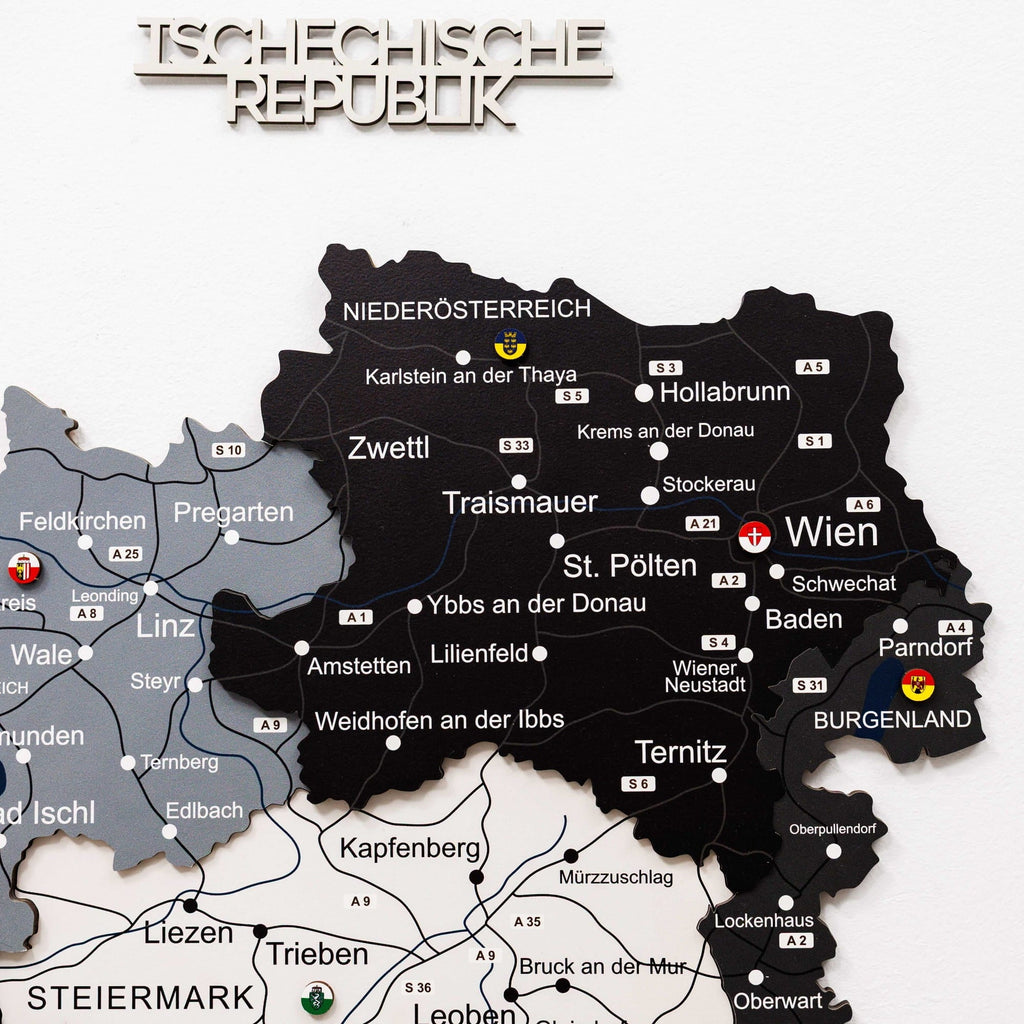 3D Wooden Map of Austria - Nordik