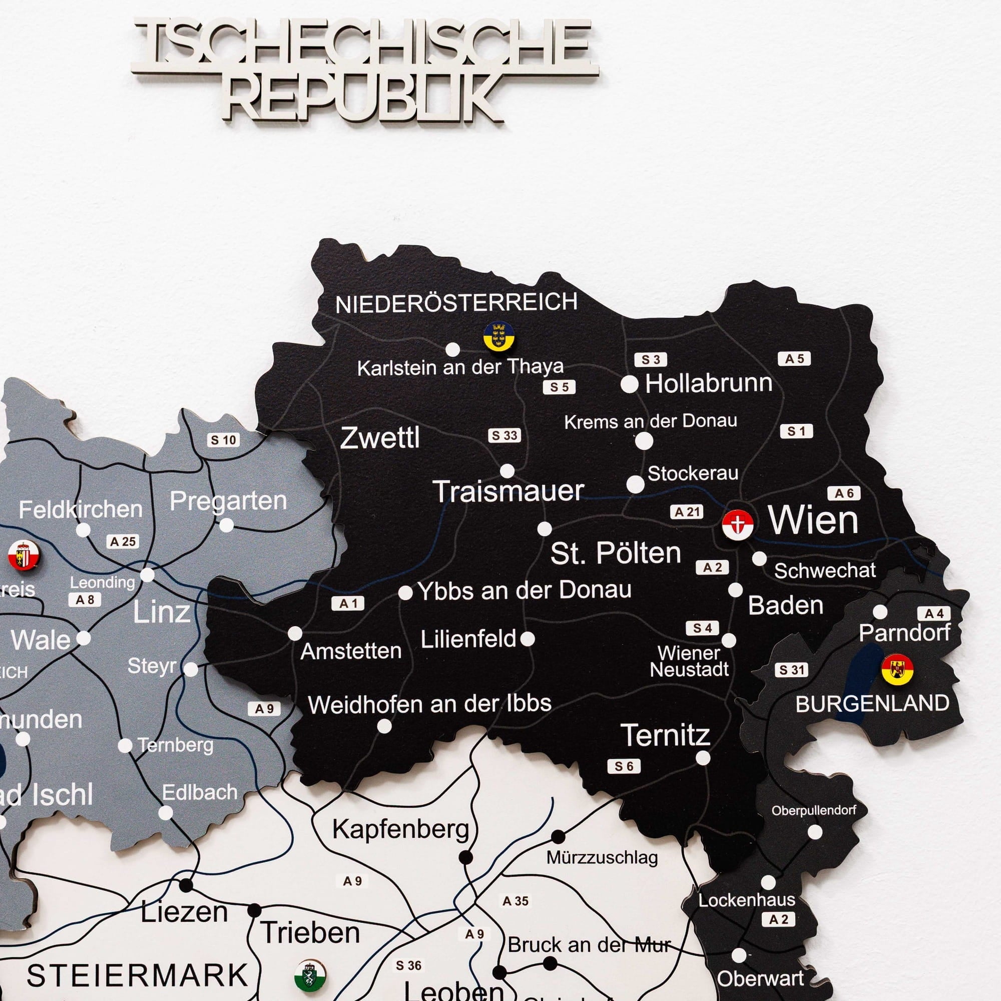 3D Wooden Map of Austria - Nordik